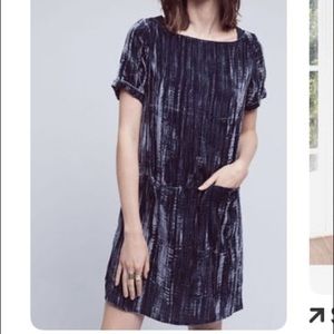 Anthropologie crushed velvet shift dress